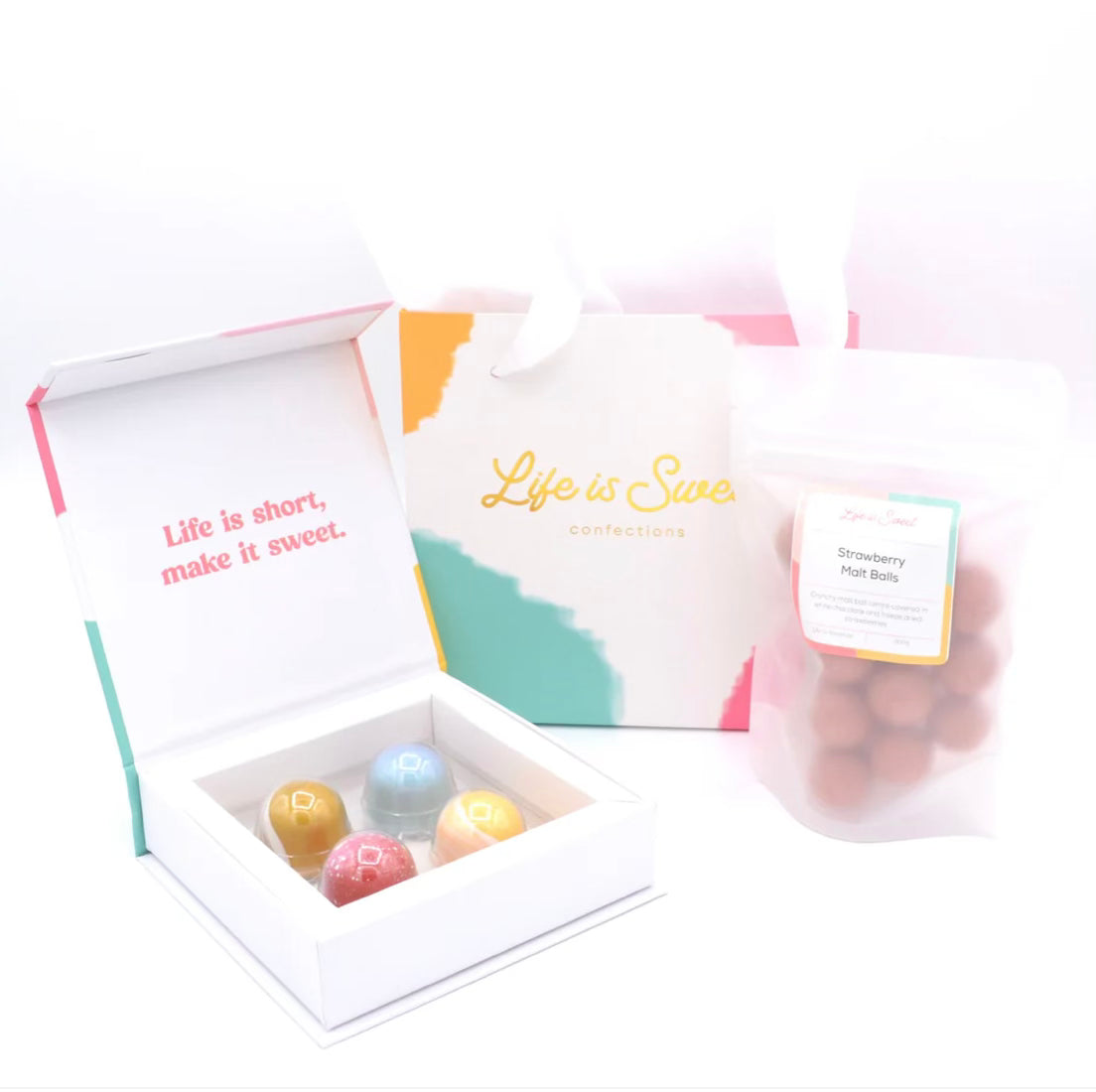 Small Gift Bundle (Gift bag, tissue paper, 4pc bonbon box, and small confection)