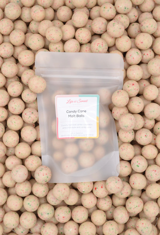 Candy Cane Malt Balls